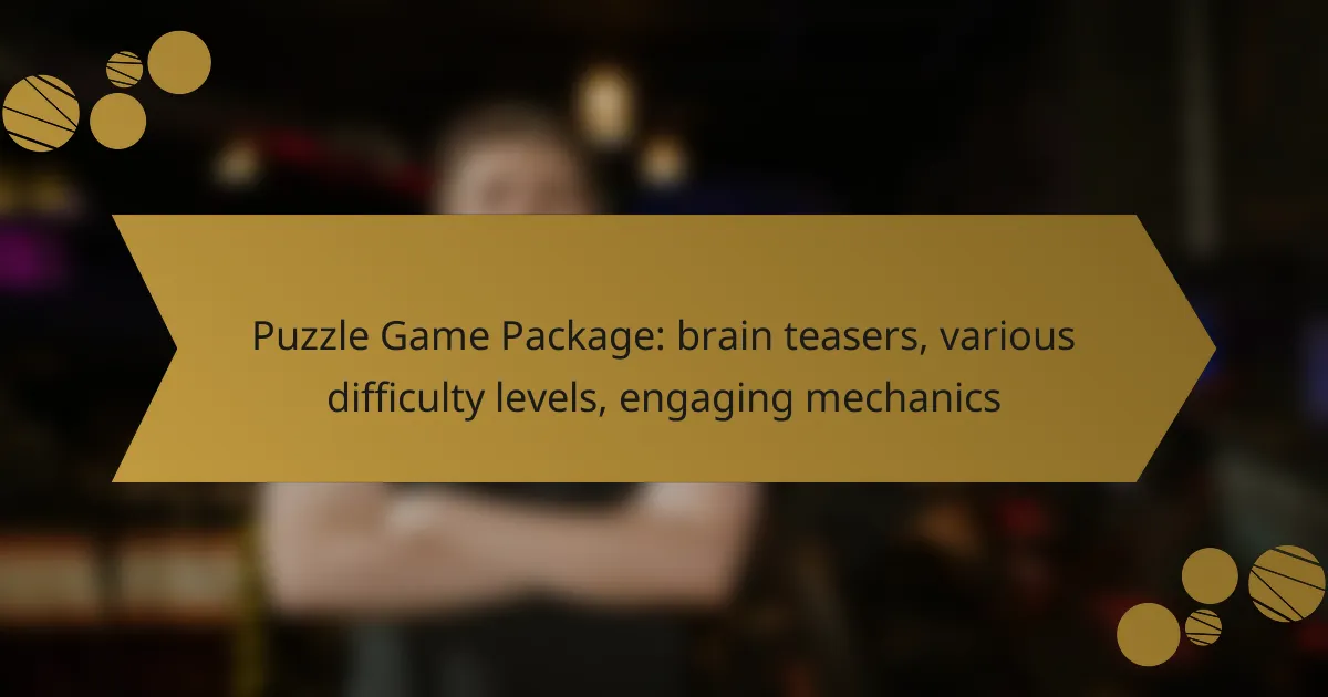 Puzzle Game Package: brain teasers, various difficulty levels, engaging mechanics