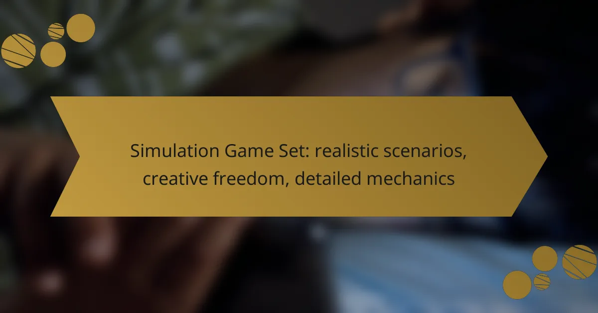 Simulation Game Set: realistic scenarios, creative freedom, detailed mechanics