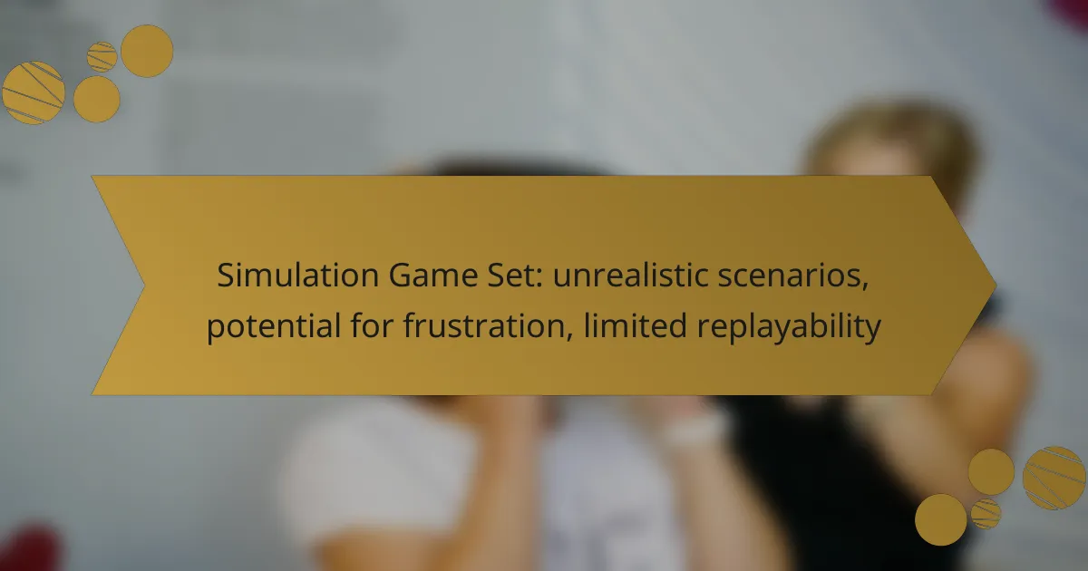Simulation Game Set: unrealistic scenarios, potential for frustration, limited replayability