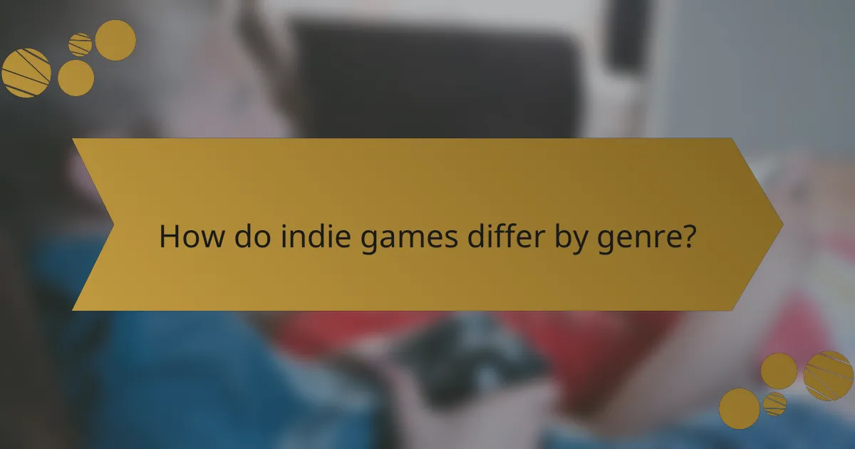 How do indie games differ by genre?