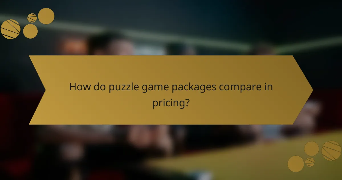 How do puzzle game packages compare in pricing?